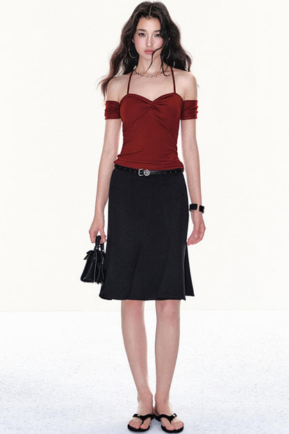 Classic High Waist Midi Skirt