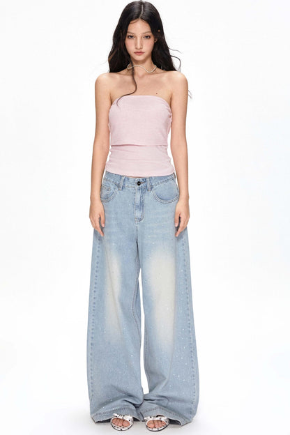 Vintage Light Blue Wide-Leg Jeans