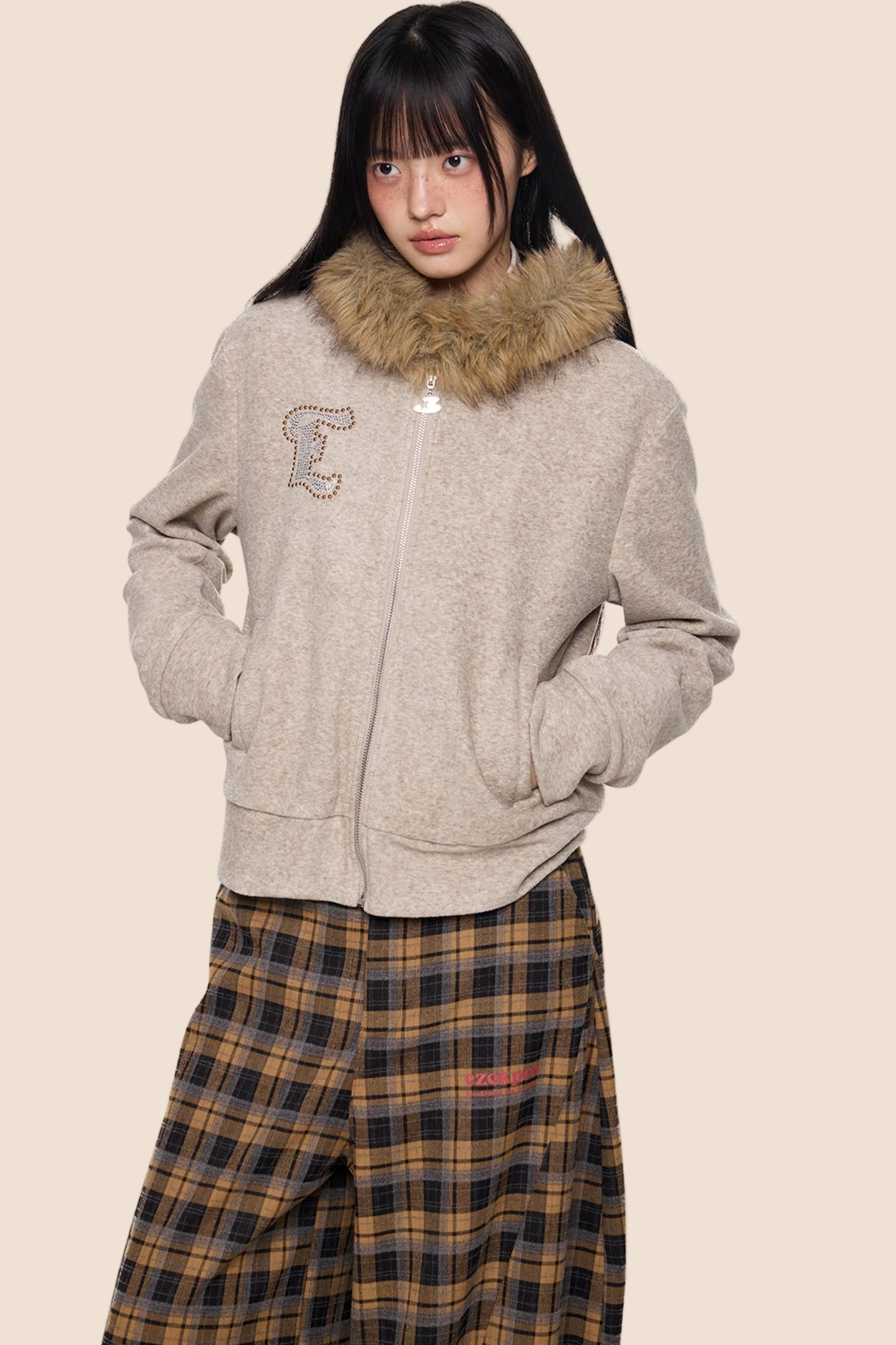 Autumn Fur Hooded Cardigan Jacket