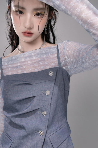 Star Sparkle Pleated Pants Set-Up