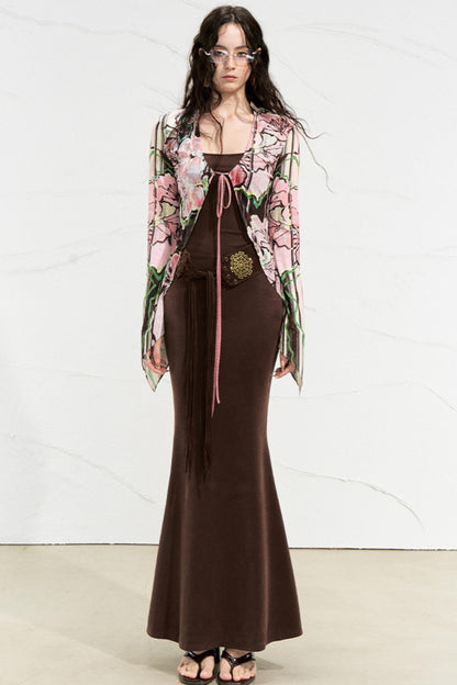 Color-Blocked Two-Piece Dress Set