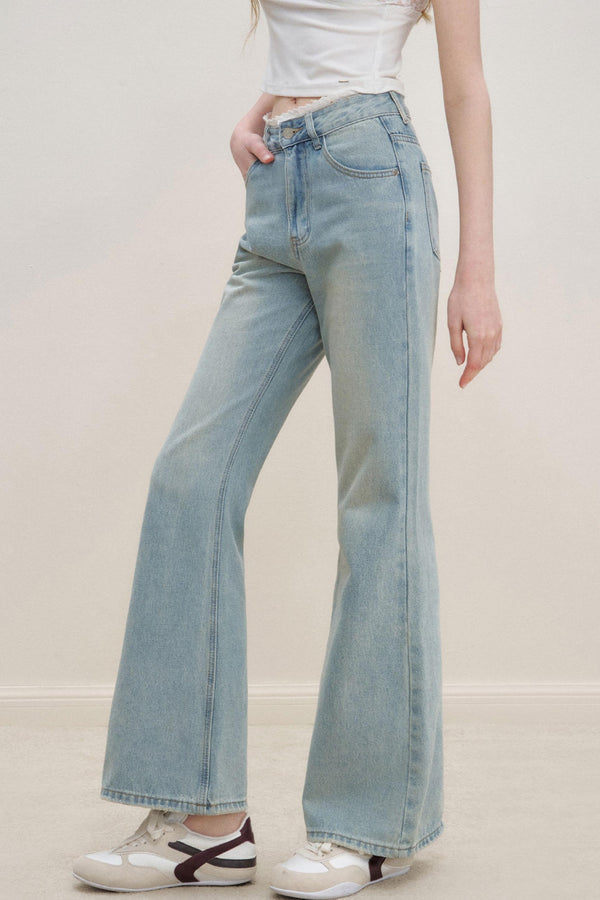 French Lace Flare Jeans