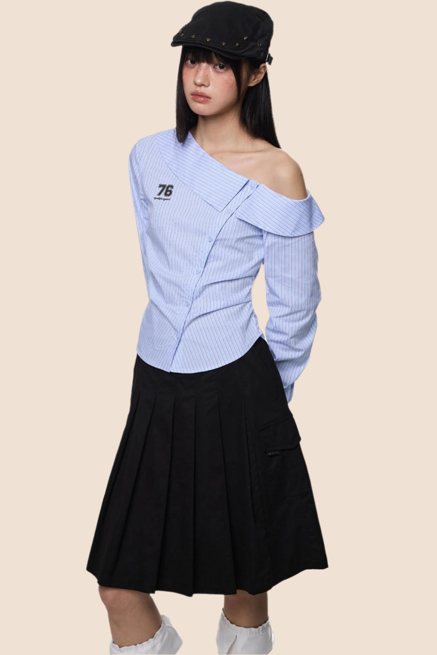 Asymmetrical Striped Summer Top