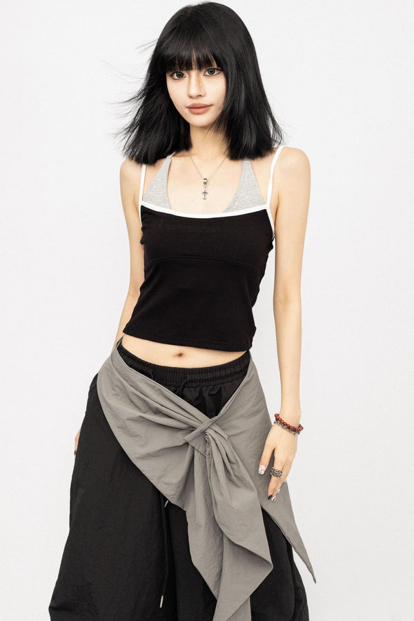Color Block Halter Tank Top