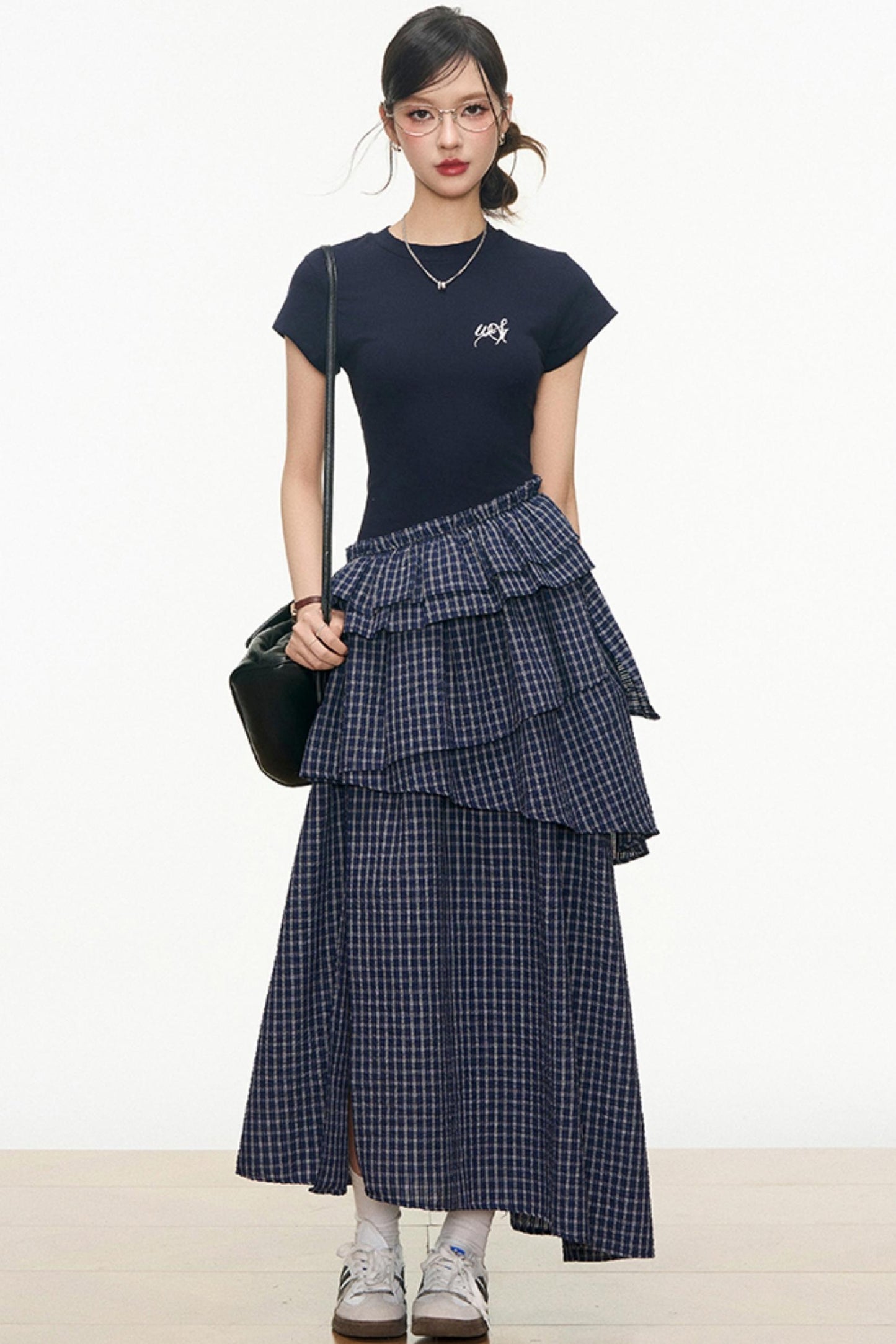 Summer Navy Plaid Dress
