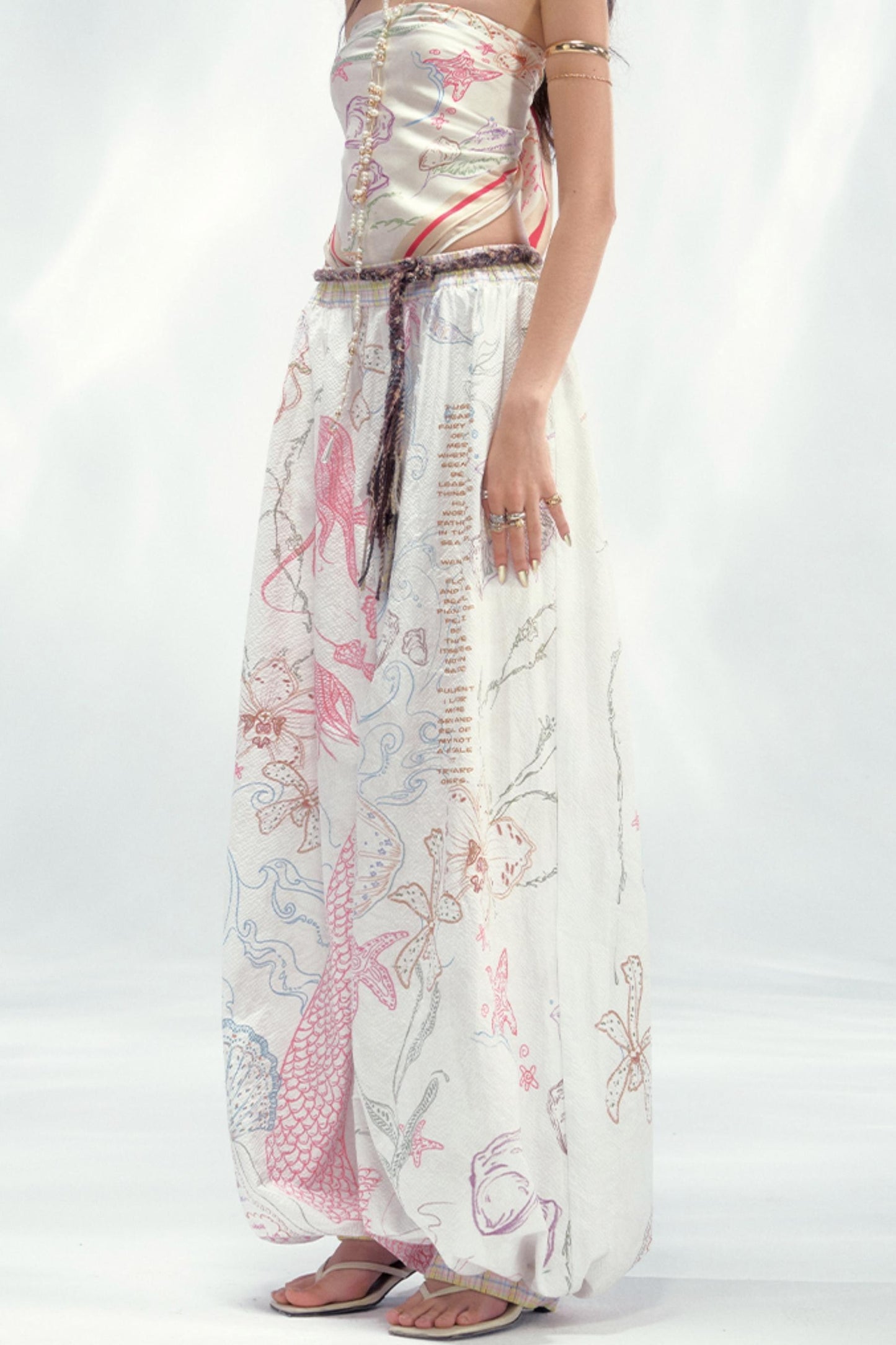 Ocean Pleated Lantern Pants