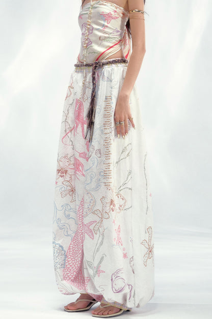 Ocean Pleated Lantern Pants