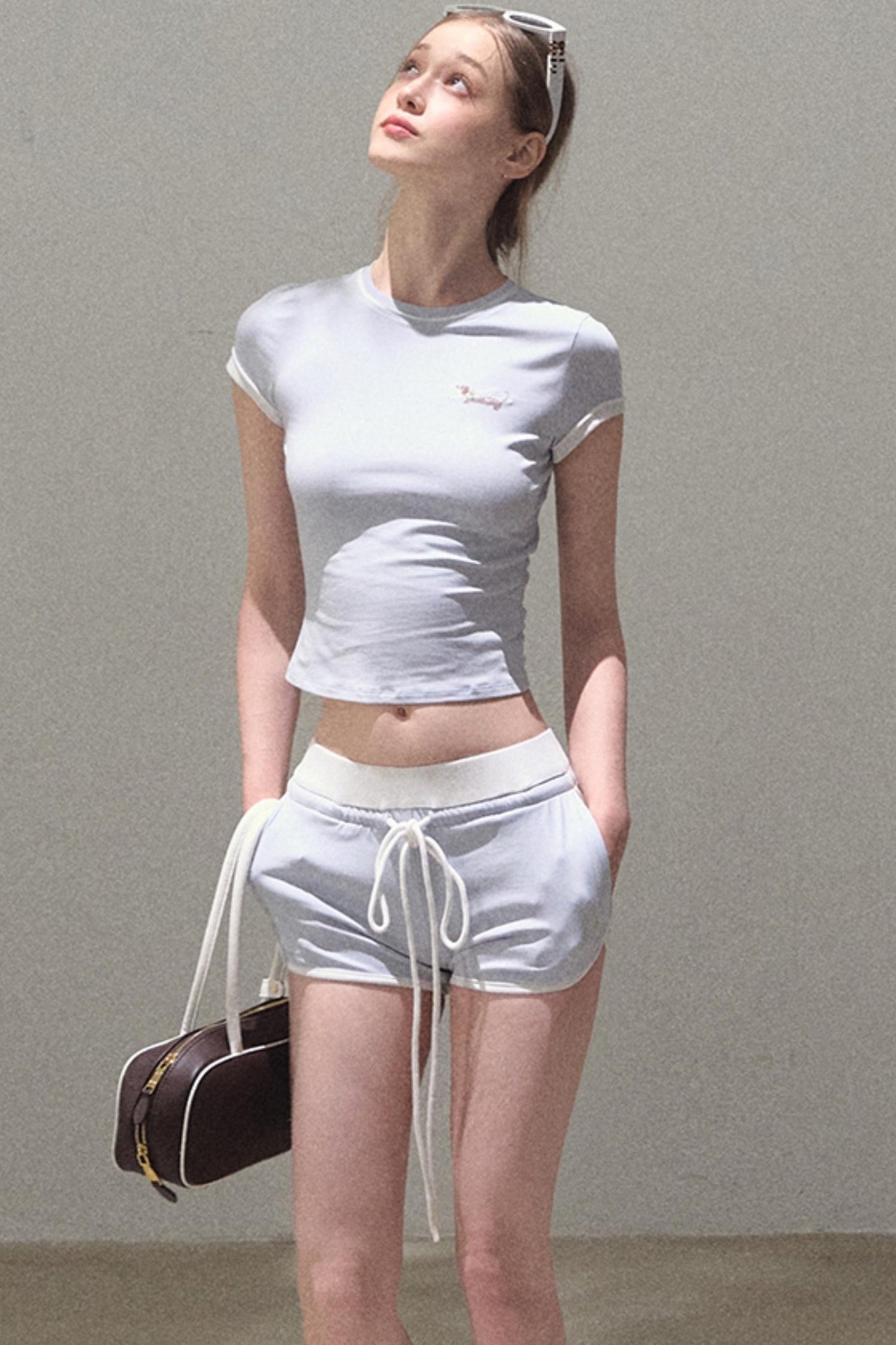 Colorblock Lace-Up Top Set-Up