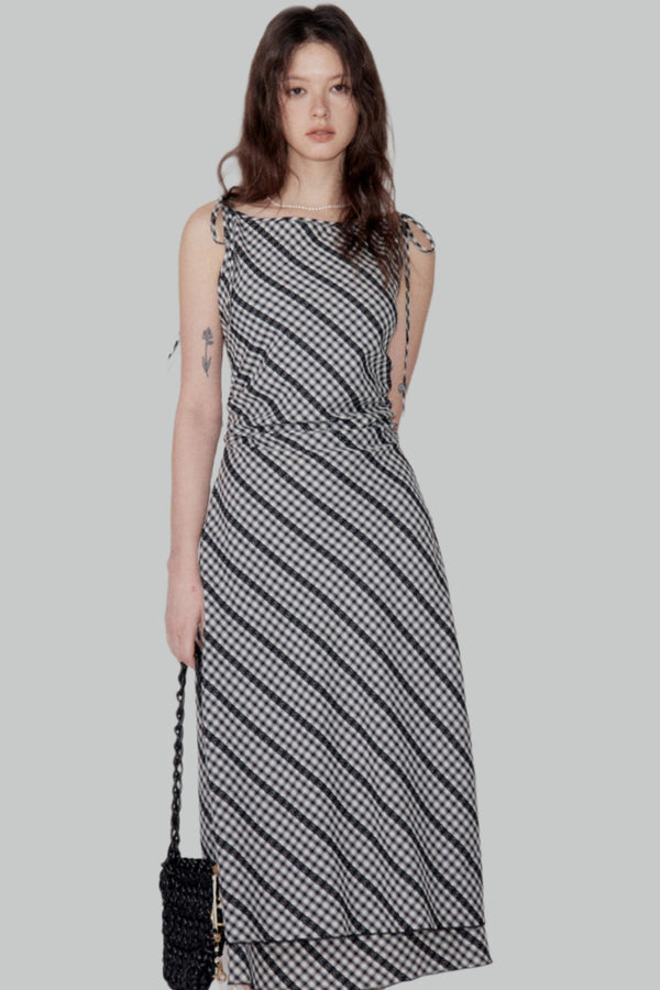 Luxury Lace Plaid Layered Dress