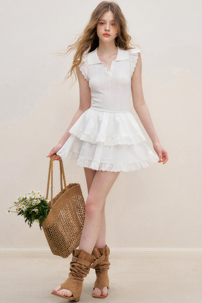 Velvet Lace Sleeve Dress