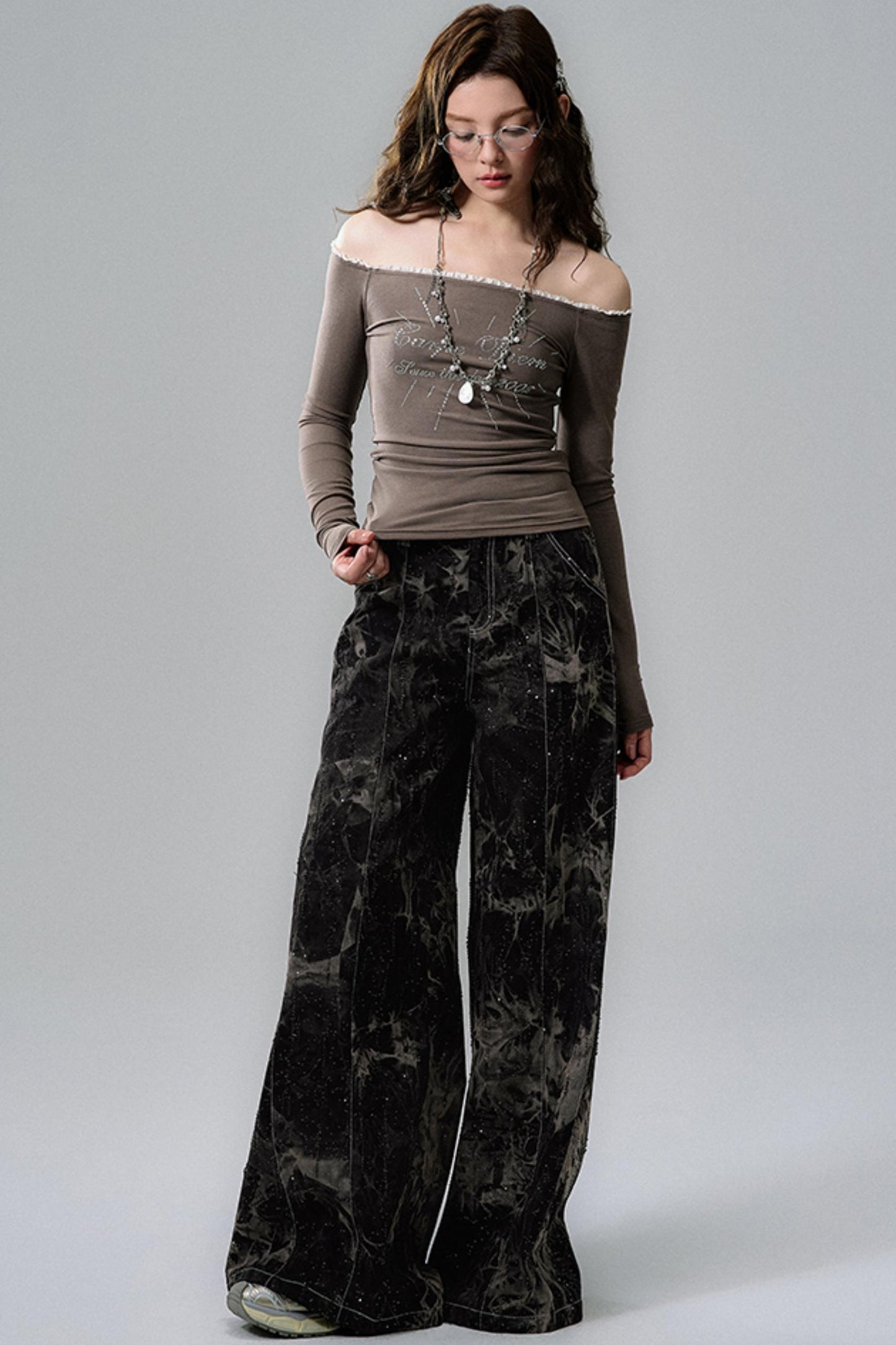 Wide Leg Denim Pants