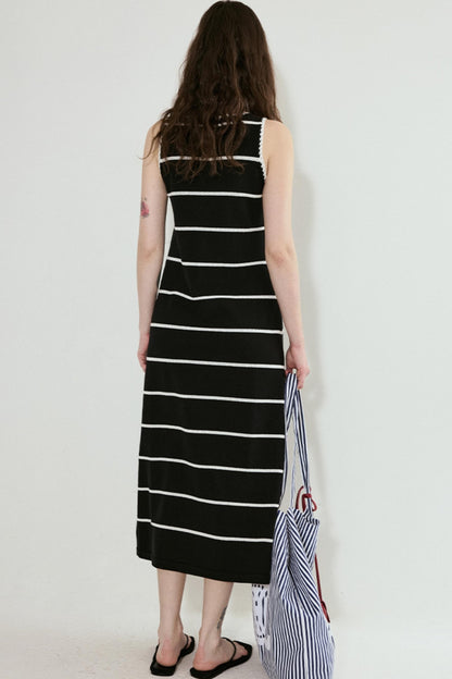 Crochet Lace Striped Dress