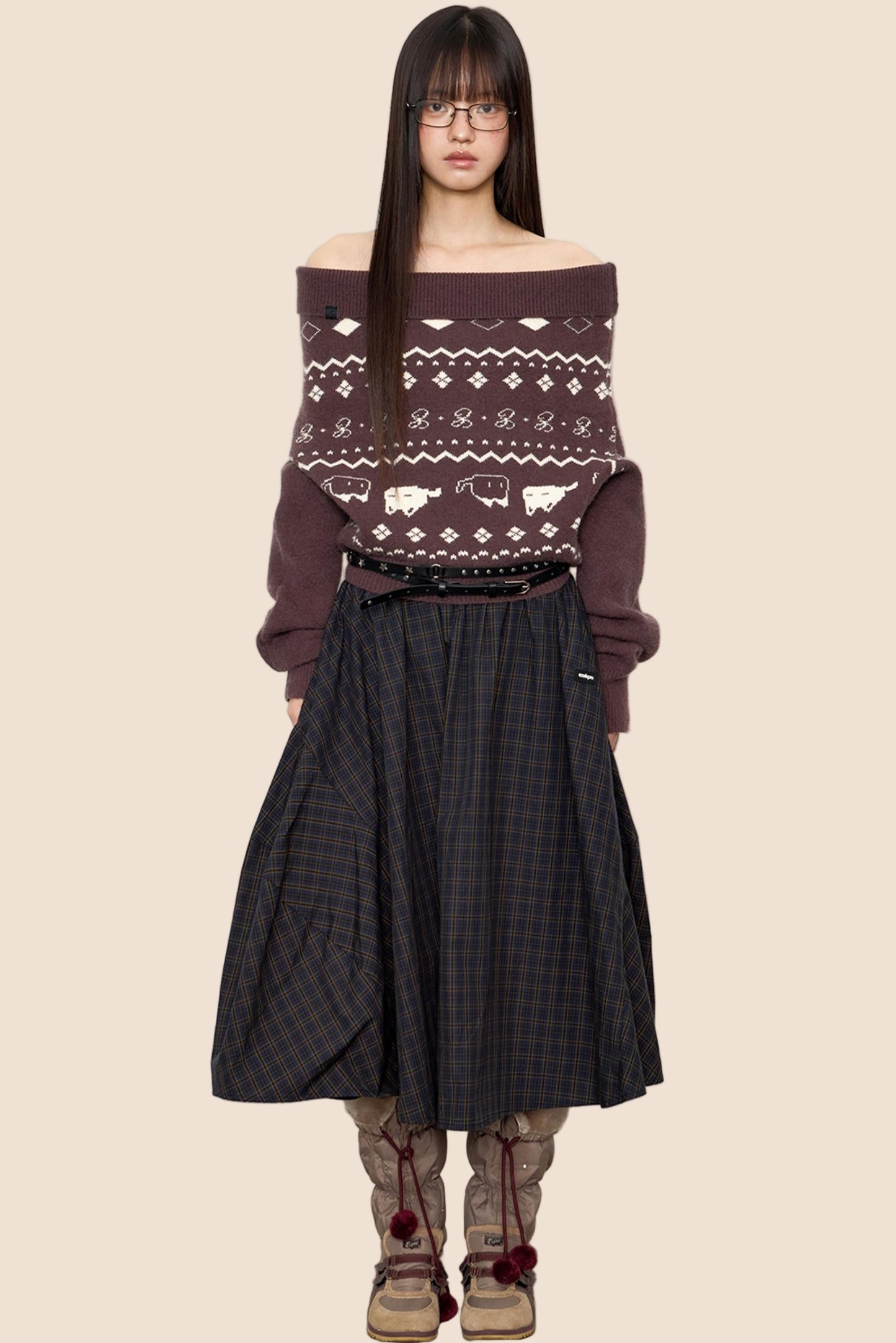 Vintage Lazy Shoulder Sweater