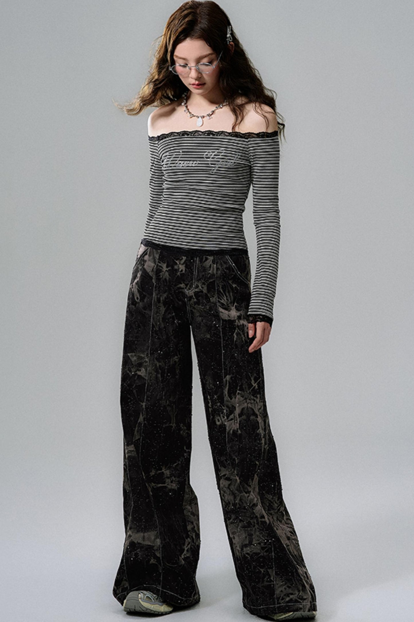 Wide Leg Denim Pants