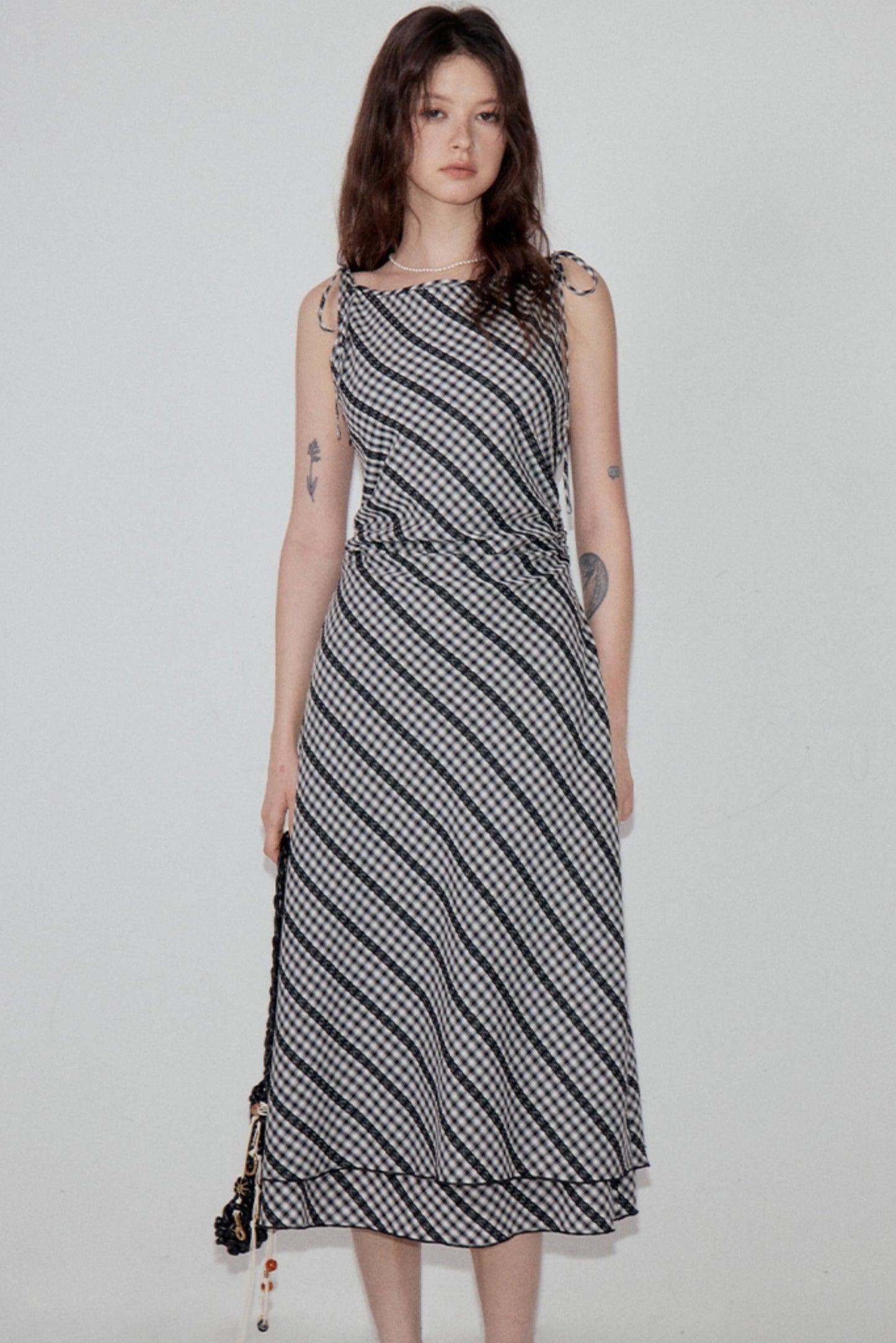 Luxury Lace Plaid Layered Dress