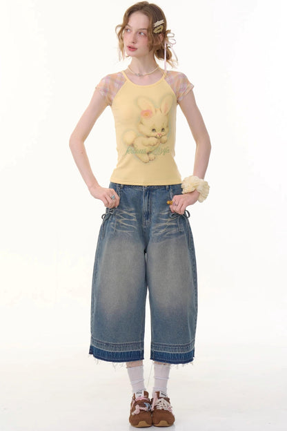Vintage Blue High-Waisted Wide-Leg Jeans