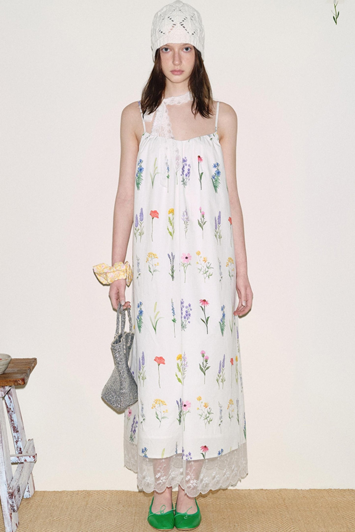 Painted Lace Halter Dress