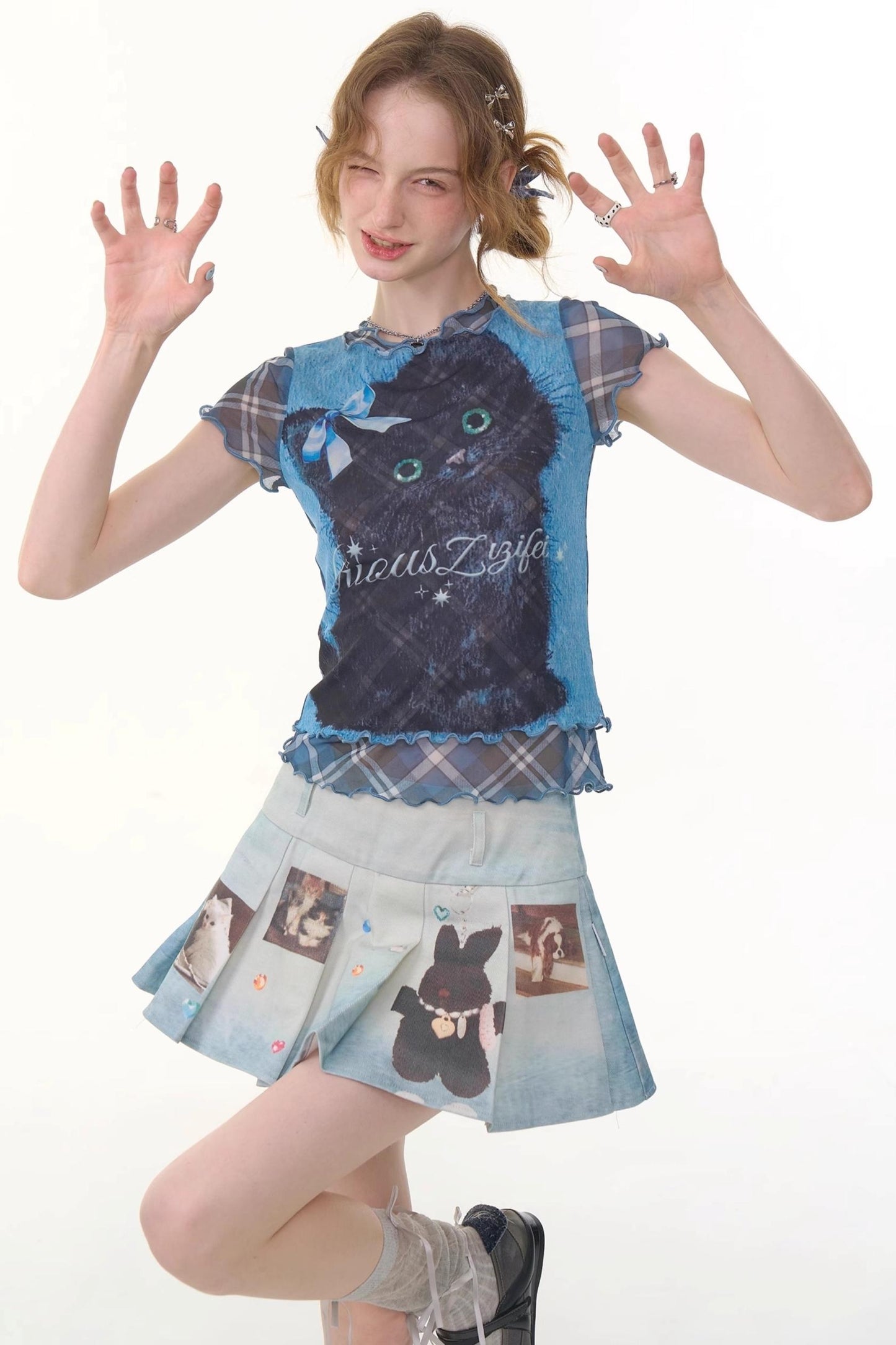 Summer Plaid Mesh Tee