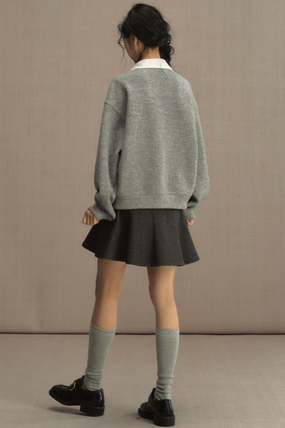 Fake Two-Piece Doll Collar Sweatshirt