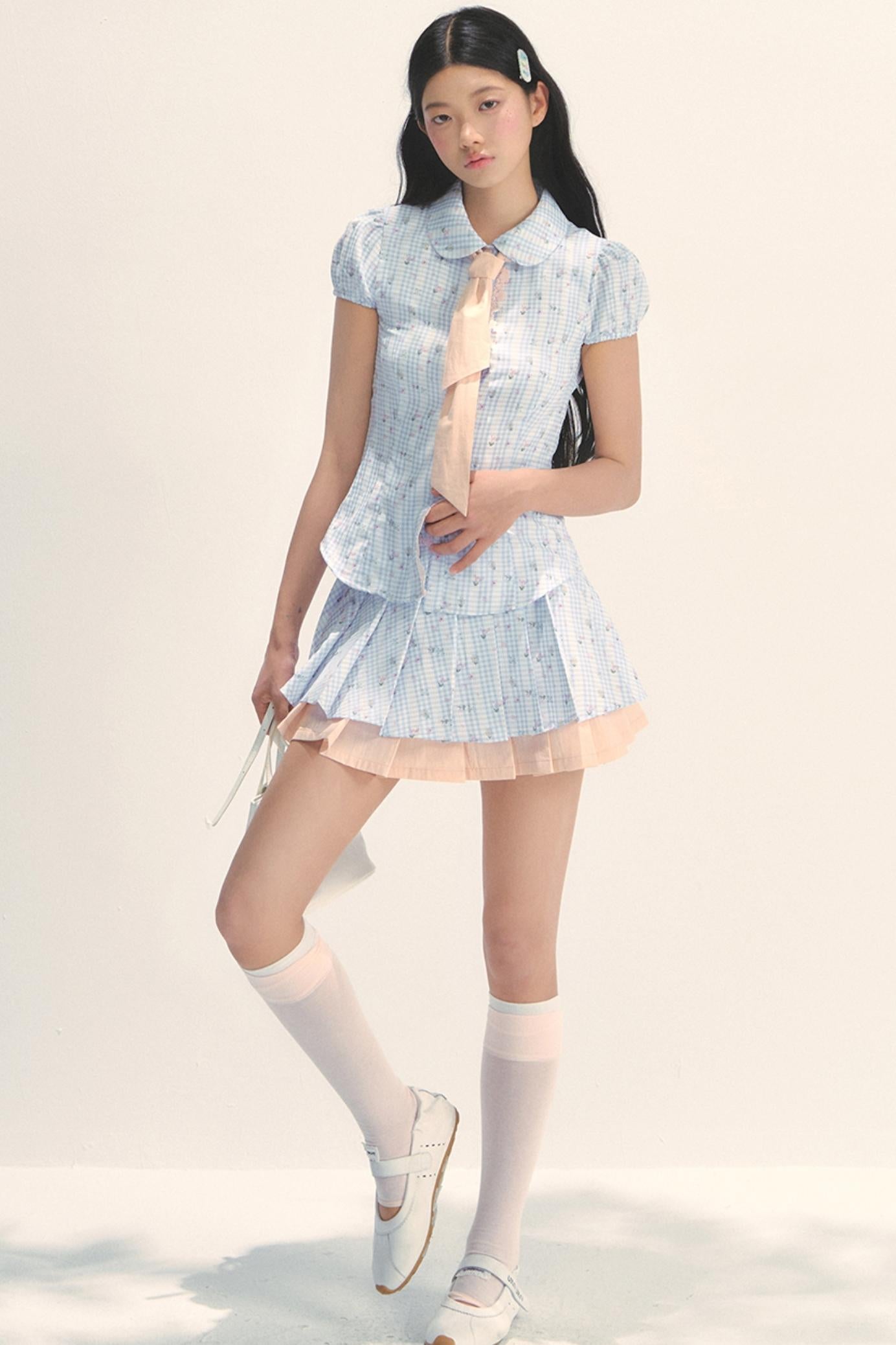 Holiday Floral Plaid Set