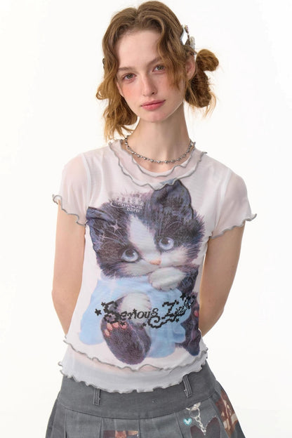 Summer Cat Mesh Tee