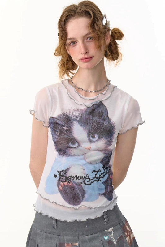 Summer Cat Mesh Tee