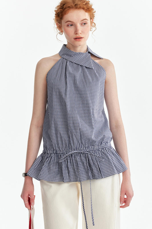 Ruffled Plaid Tank