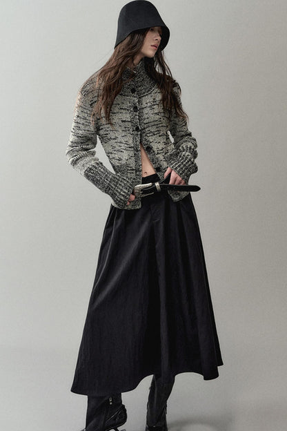 Ink Turtleneck Knitted Cardigan Jacket