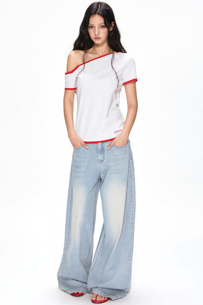 Vintage Light Blue Wide-Leg Jeans