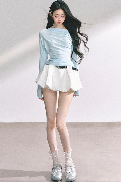 Straight Shoulder Long Sleeve T-Shirt