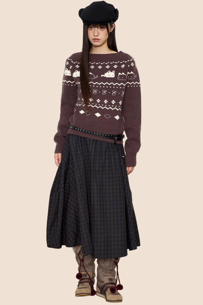 Vintage Lazy Shoulder Sweater