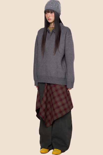 Basic Retro Loose Knit Jacket