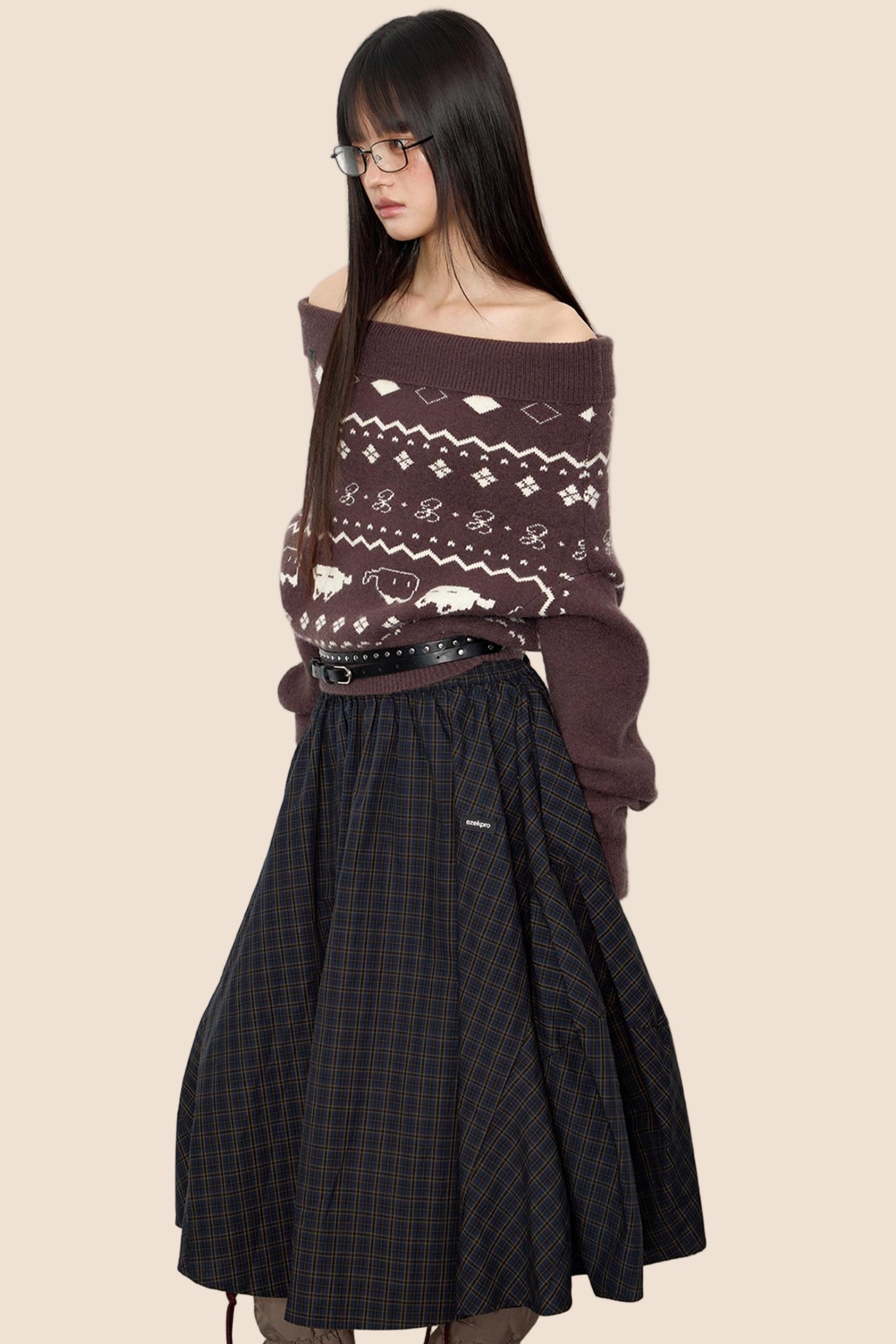 Vintage Lazy Shoulder Sweater