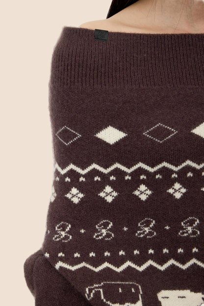 Vintage Lazy Shoulder Sweater