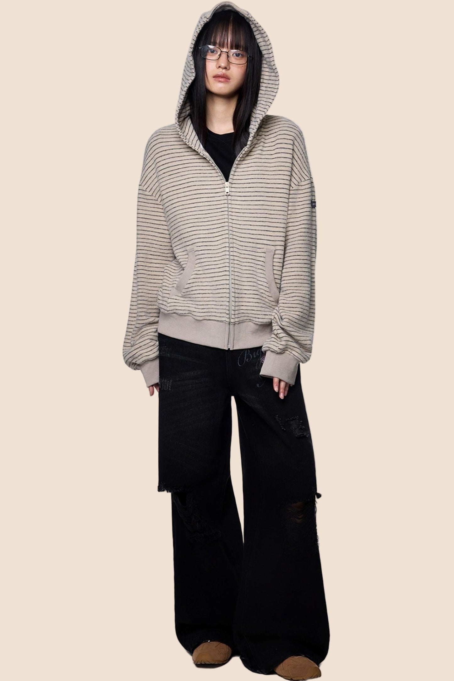 Distressed Ripped American Vintage Straight Pants