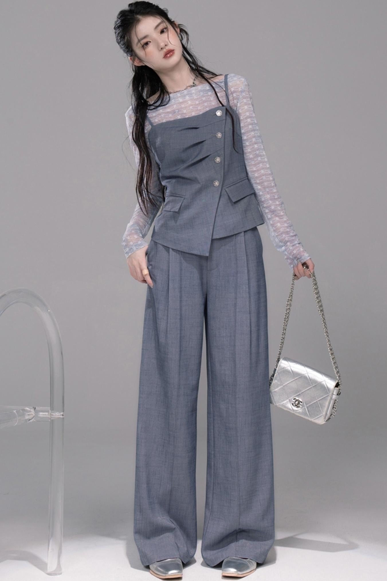 Star Sparkle Pleated Pants Set-Up