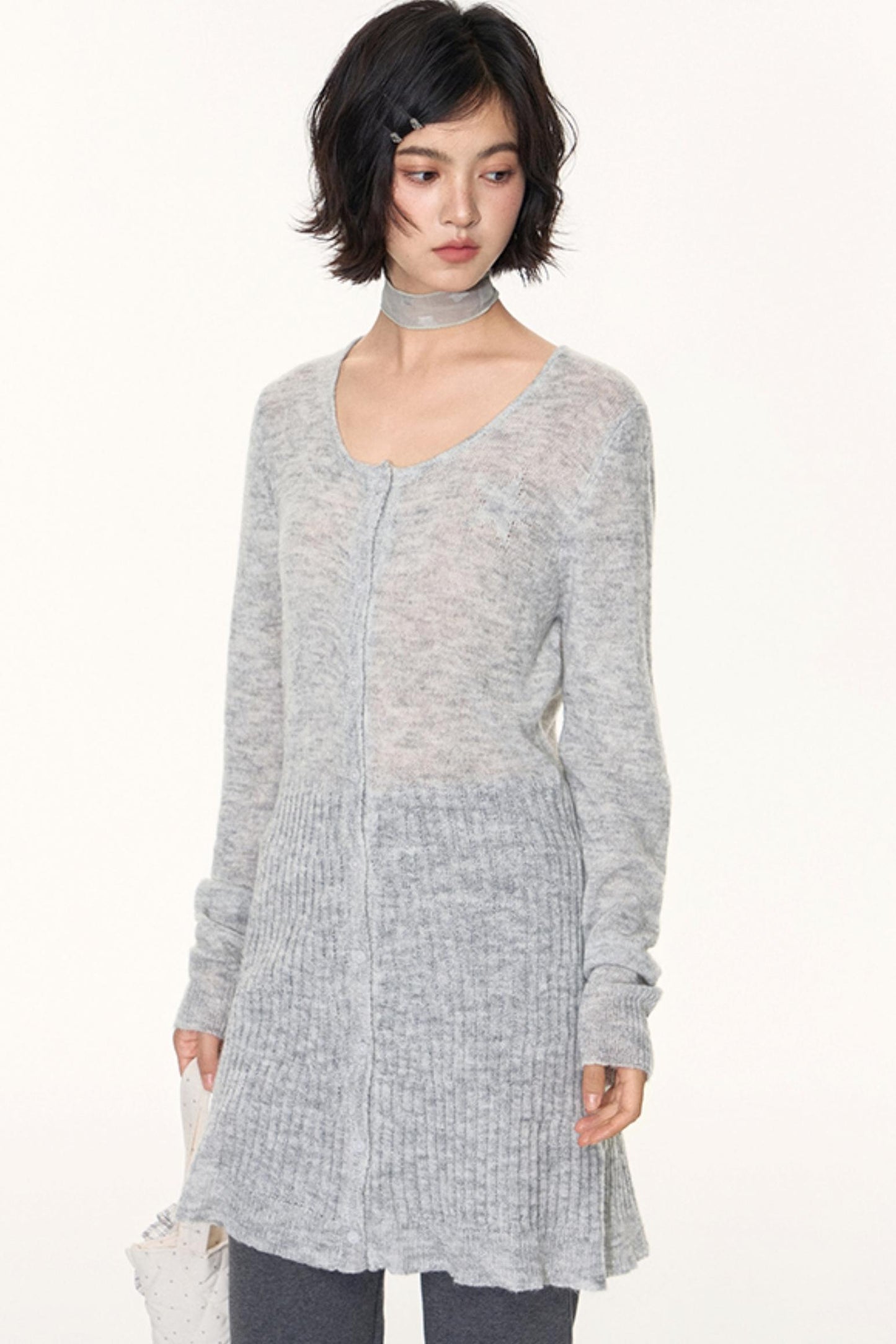 Star Jacquard Knit Cardigan Top