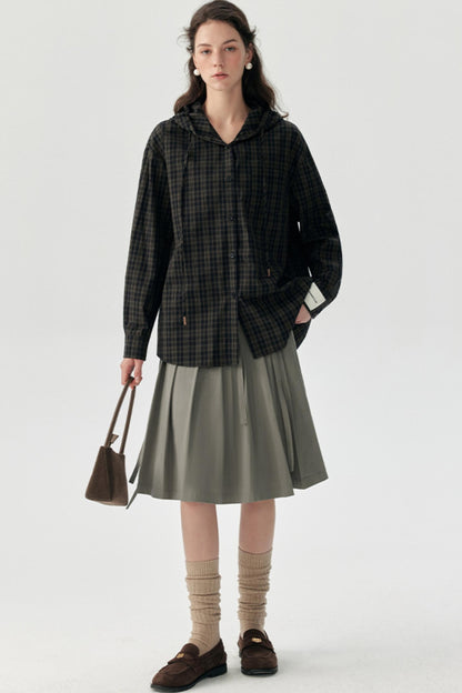 Salt Cotton Pleated Skirt