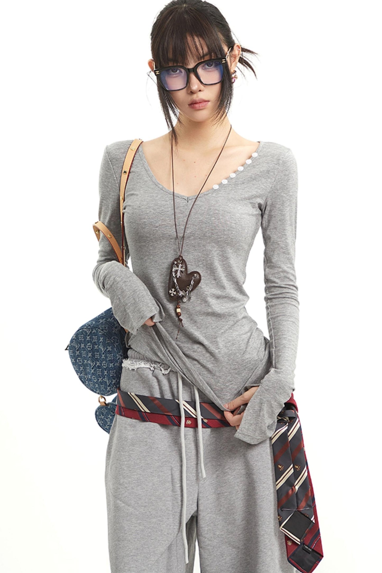 Vintage V-Neck Striped Tee