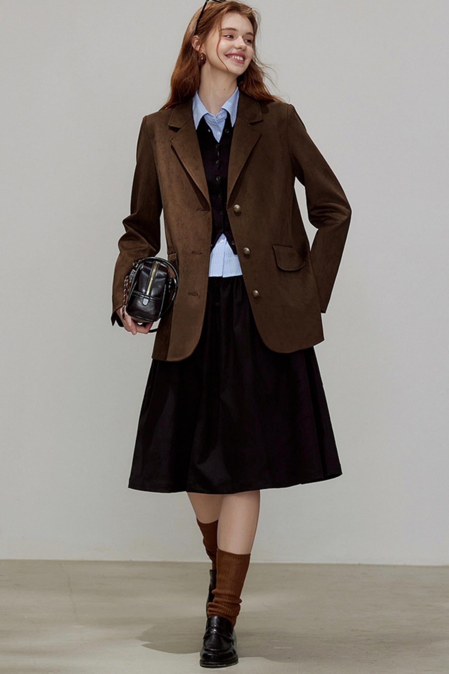 Autumn Retro Suede Blazer