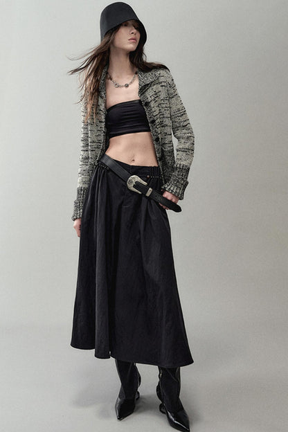 Ink Turtleneck Knitted Cardigan Jacket