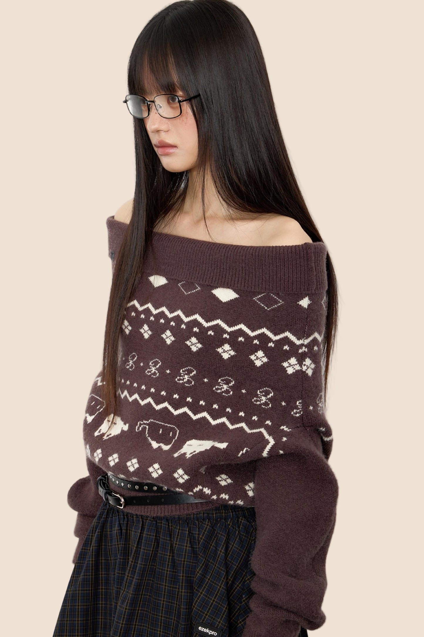 Vintage Lazy Shoulder Sweater