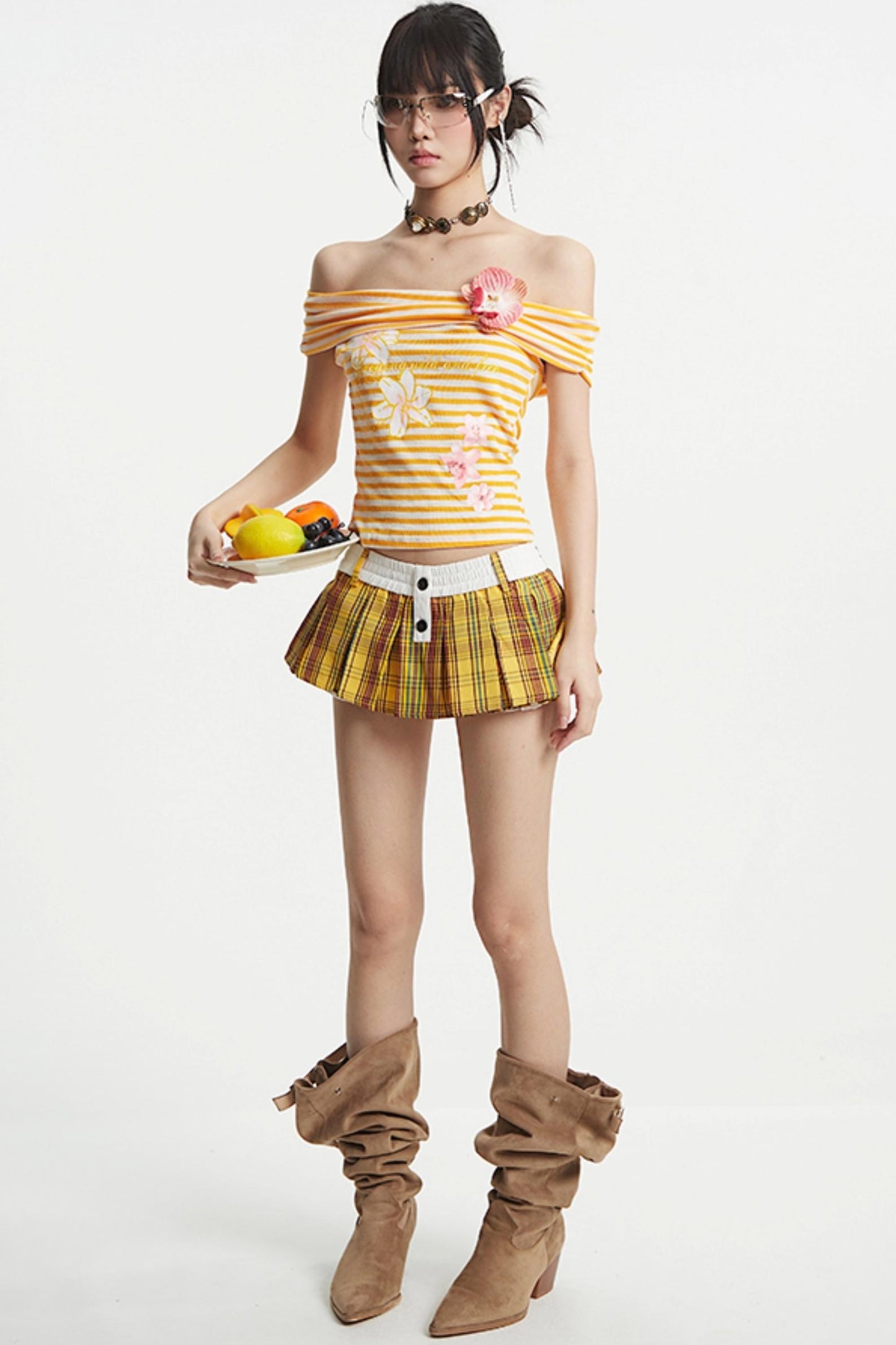 Yellow One-Shoulder T-Shirt