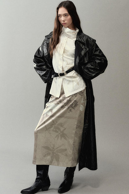 National Style Shadow Print Skirt