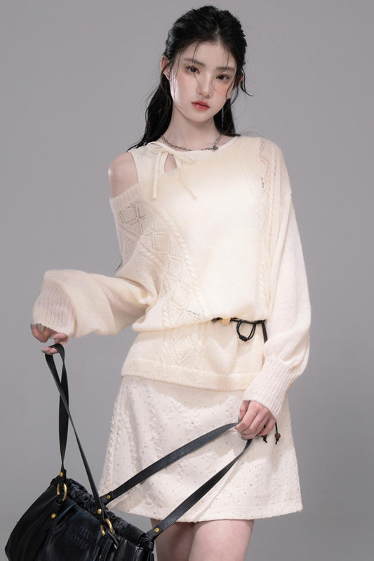 Soft Mist Bat Sleeve Pullover Sweater