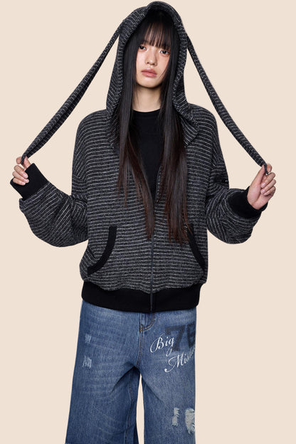 Lazy Vintage Rabbit Hooded Jacket