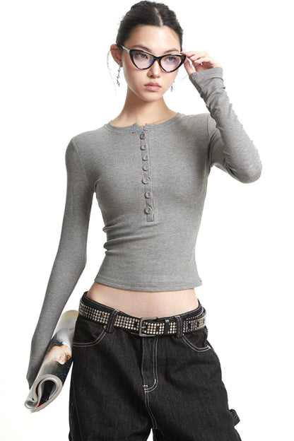 Solid Color Long Sleeve T-Shirt