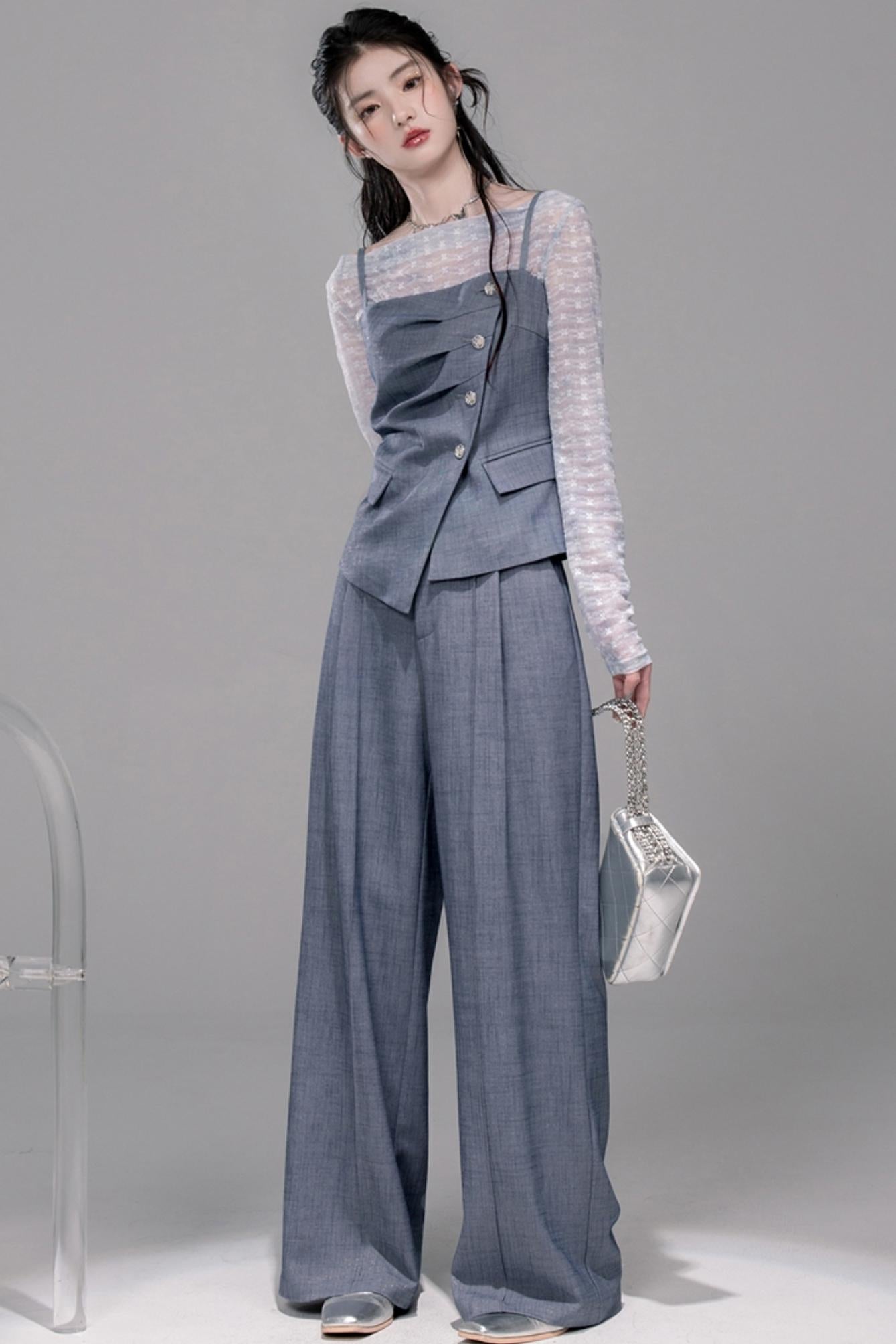 Star Sparkle Pleated Pants Set-Up