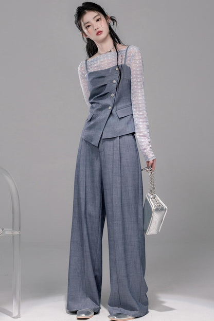 Star Sparkle Pleated Pants Set-Up