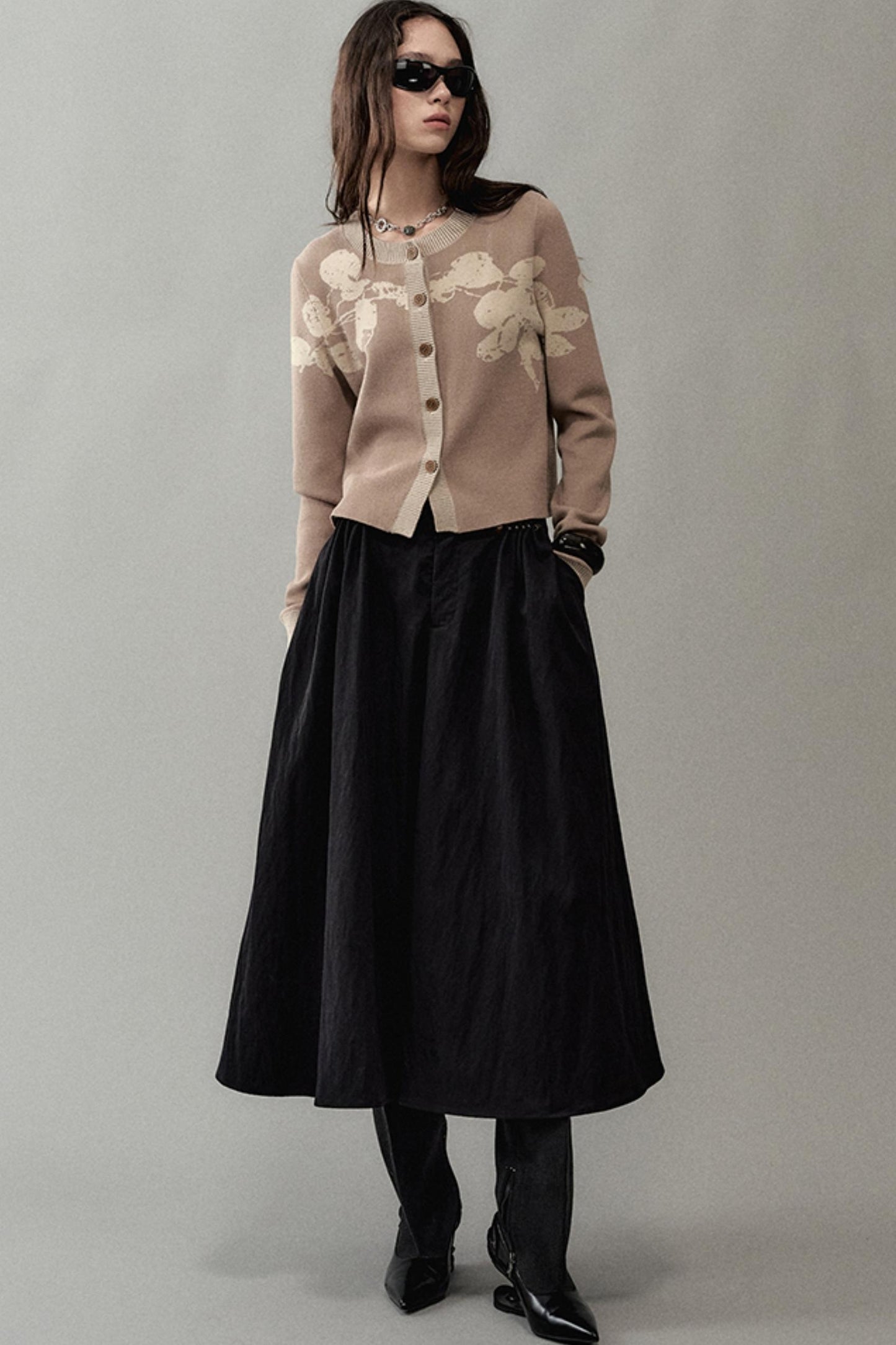 Autumn Jacquard Knitted Cardigan